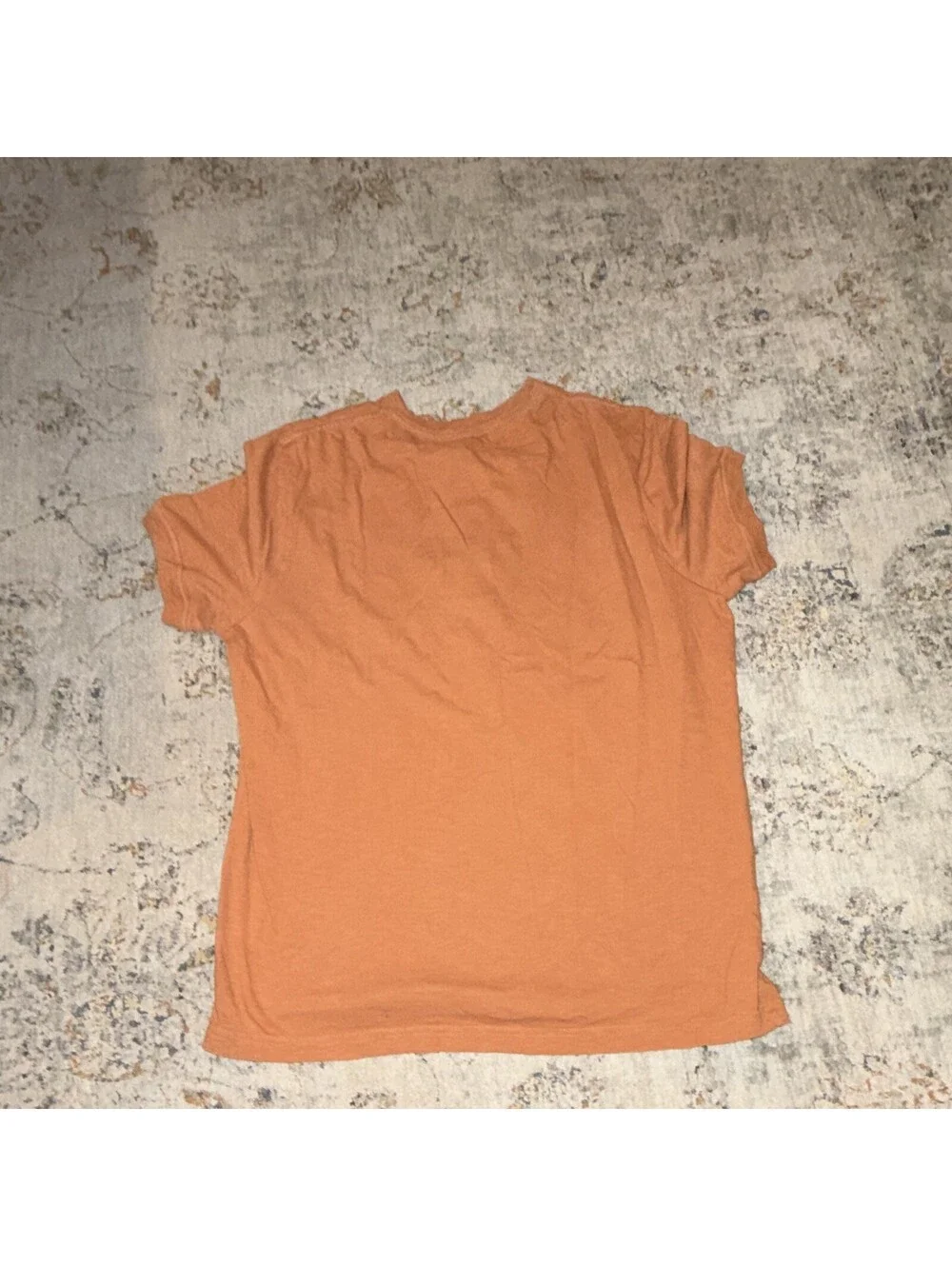 J.CREW Men's Slub Cotton Henley T-Shirt Short Sleeve Orange Solid Size L A239
